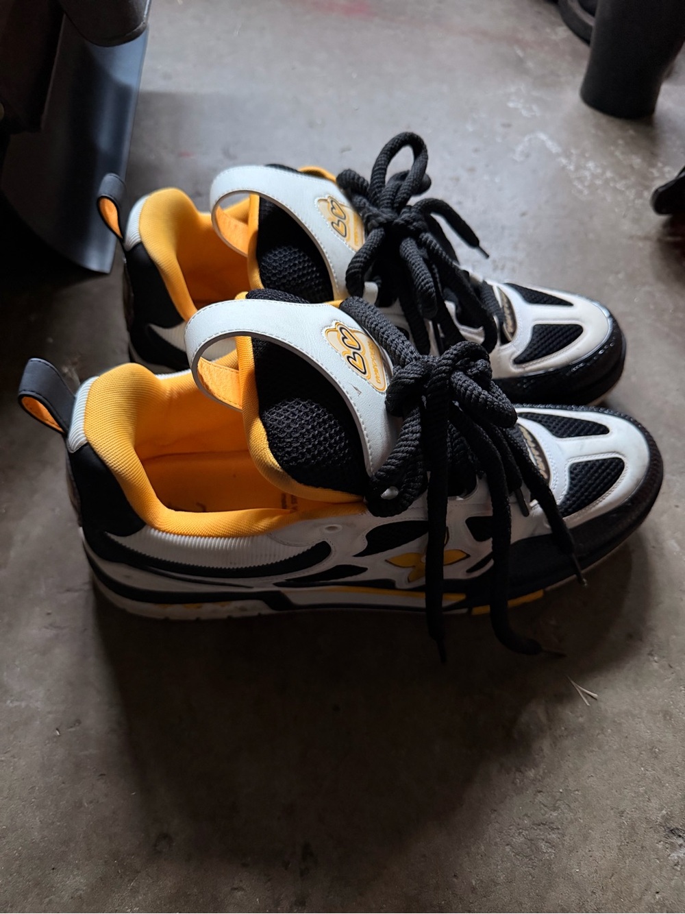 Louis Vuitton Black, White & Yellow Men's Sneakers